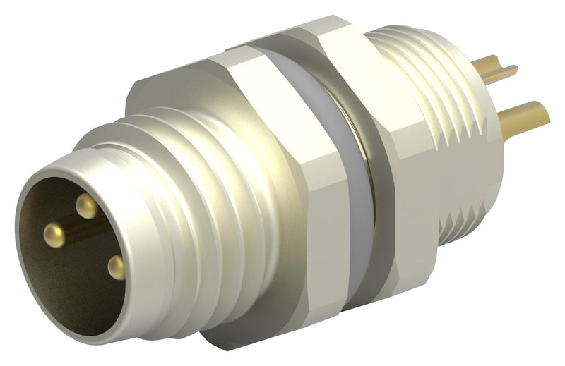 TE Connectivity T4032014031-000 Sensor Connector M8 Plug 3 Contacts Solder Pin Straight Panel Mount