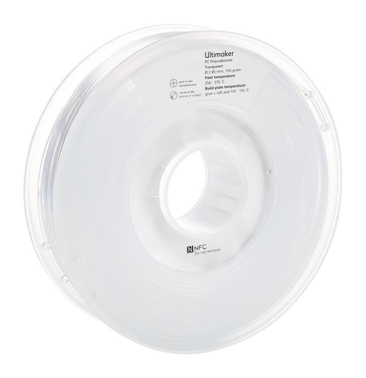 Ultimaker 1640 3D Printer Filament Transparent 2.85 mm Polycarbonate 750 g