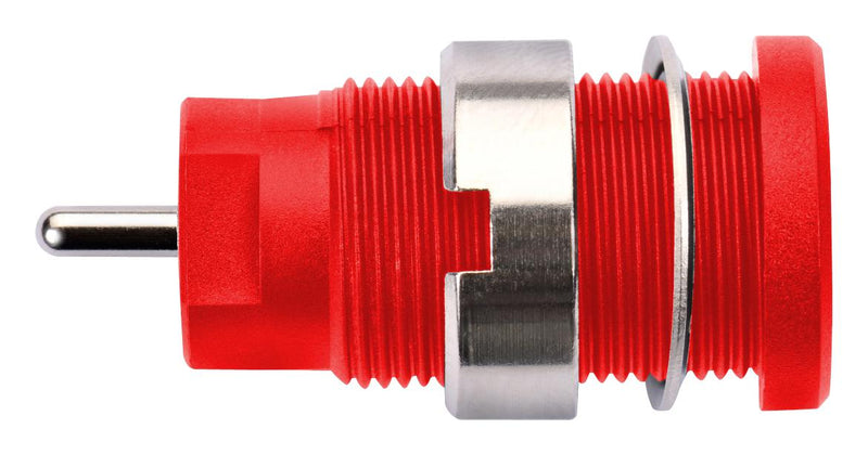 Schutzinger SEB 8632 NI / RT Banana Test Connector Jack Panel Mount 24 A 1 kV Nickel Plated Contacts Red