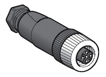 Schneider Electric XZCC12FDM40B XZCC12FDM40B Sensor Connector Osisense Series M12 Male 4 Positions Screw Pin Straight Cable Mount