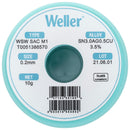 Weller T0051402599 T0051402599 Solder Wire No Clean Lead Free 96.5 3 0.5 Sn Ag Cu 100G 221 &Acirc;&deg;C WSW Series 0.8 mm OD New