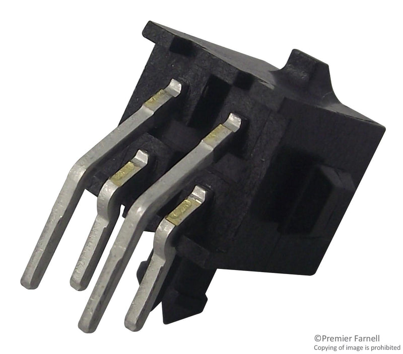 AMP - TE Connectivity 3-794618-4 Pin Header Right Angle Wire-to-Board 3 mm 2 Rows 4 Contacts Through Hole
