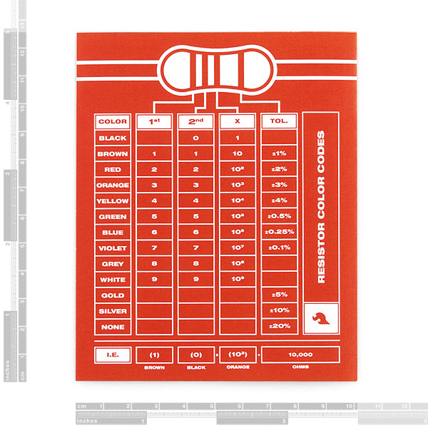 SparkFun Resistor Chart Sticker