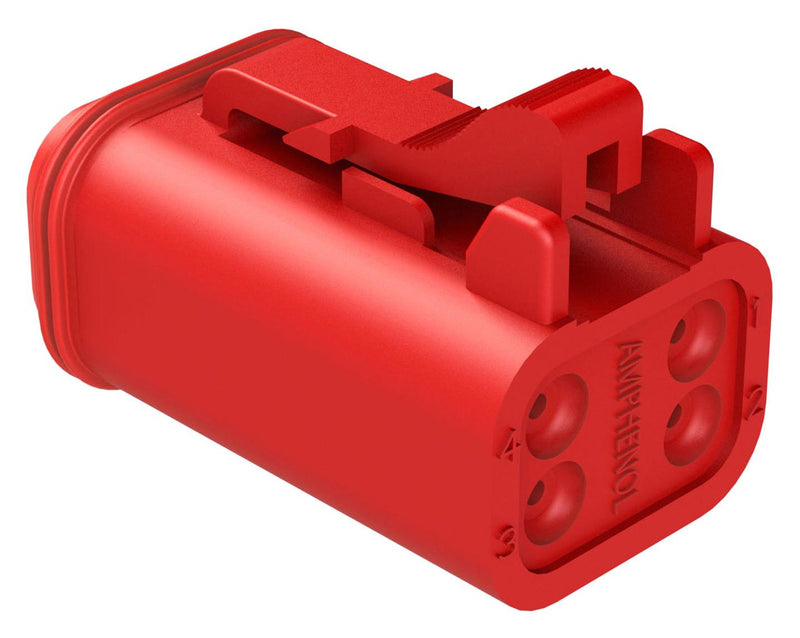 Amphenol SINE/TUCHEL AT06-4S-RED AT06-4S-RED Automotive Housing Plug 4POS 13A RED