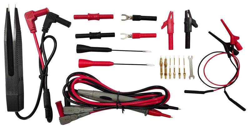 Multicomp PRO MP770739 MP770739 Test Lead Kit 6 Pieces Leads 2 Clips 4 of Adapters 9Pieces Probe Tips/Wrench