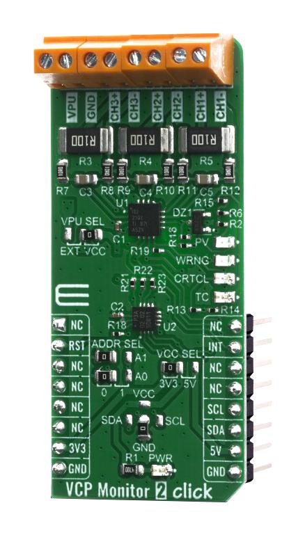 Mikroelektronika MIKROE-4126 MIKROE-4126 Click Board VCP Monitor 2 Measurements INA3221-Q1 I2C Mikrobus 3.3 V/5 V