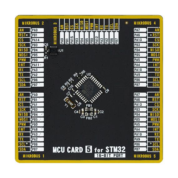 Mikroelektronika MIKROE-3730 Add-On Board Mikroe MCU Card 5 STM32 STM32L021K4T6 2 x 168 Pin Mezzanine Connector New