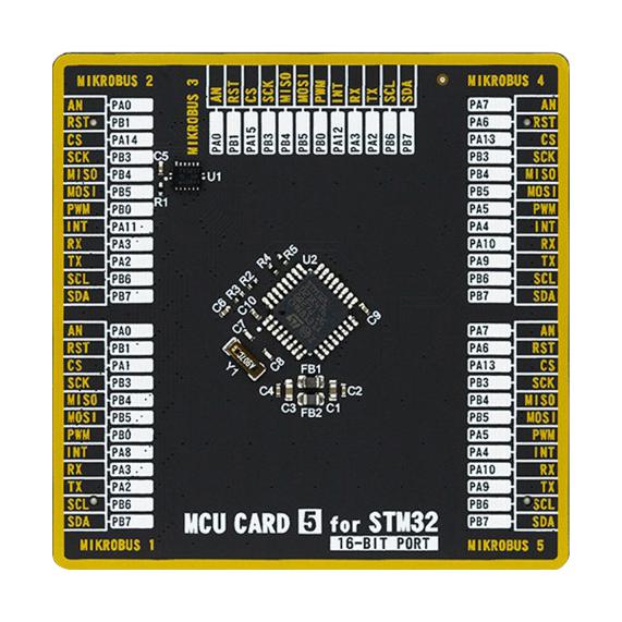 Mikroelektronika MIKROE-3730 Add-On Board Mikroe MCU Card 5 STM32 STM32L021K4T6 2 x 168 Pin Mezzanine Connector New
