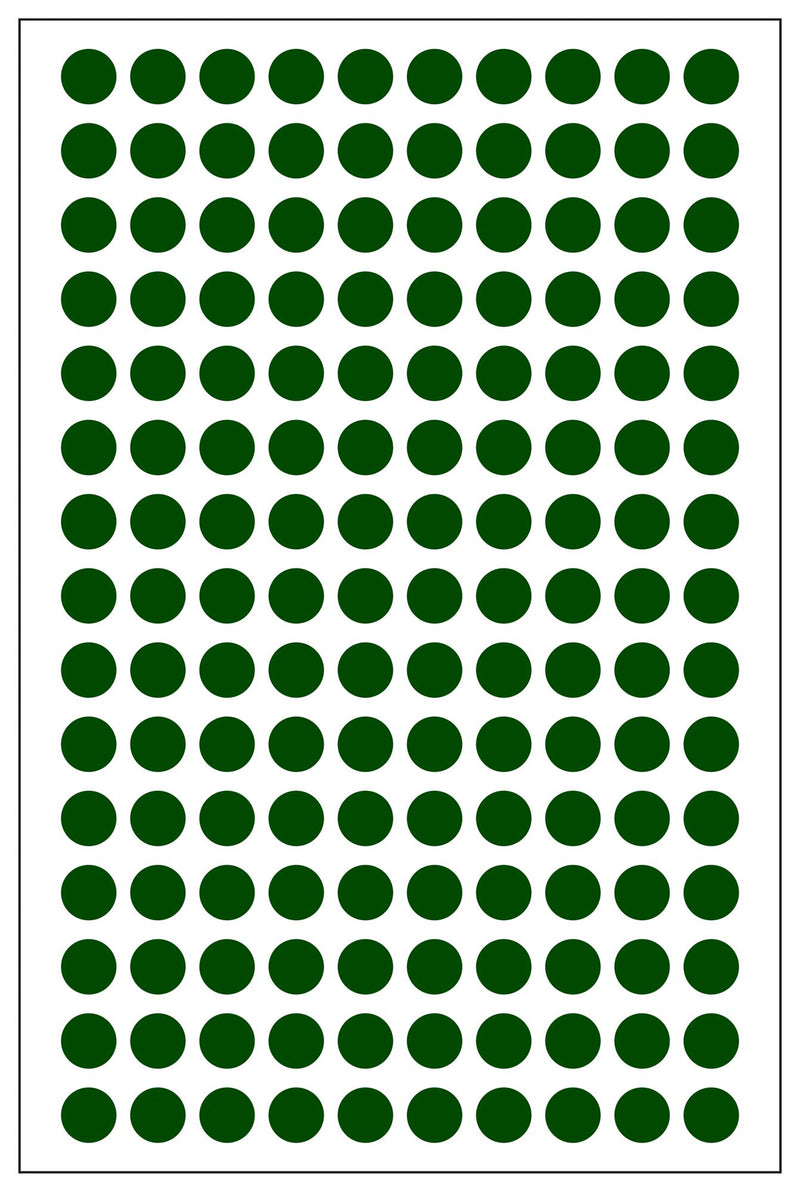 Multicomp PRO MP010409 Label Round Self Adhesive 12 mm Paper Green