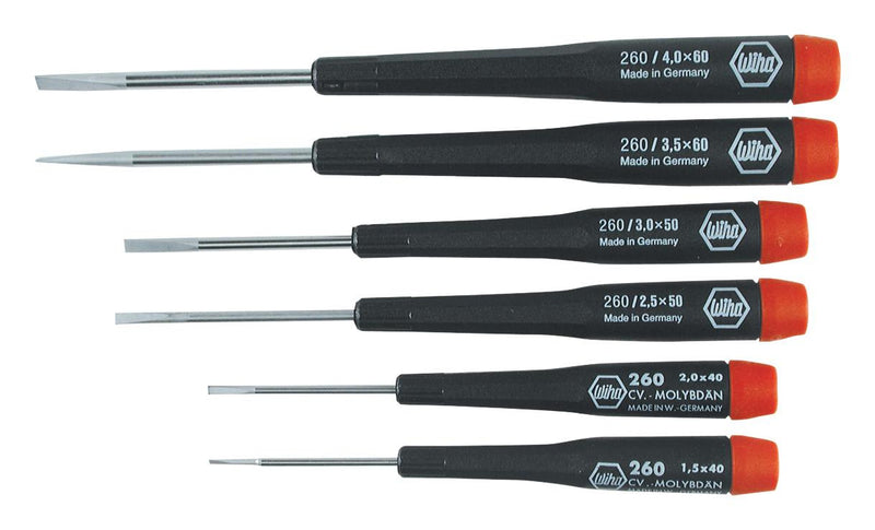 WIHA 26090 6 PIECE SLOTTED METRIC SCREWDRIVER SET