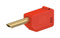 Staubli 22.1006 & 22.2020-22 Banana Test Connector 2mm Stackable Plug Cable Mount 10 A 60 VDC Gold Plated Contacts Red