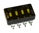 CTS 219-4LPST DIP / SIP Switch 4 Circuits Flush Slide Surface Mount Spst 50 V 100 mA