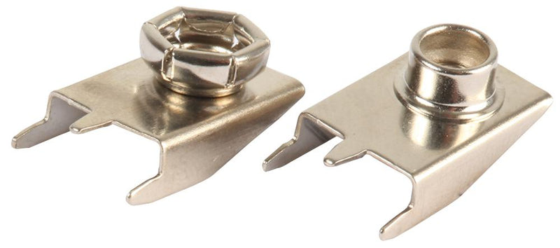 Multicomp PRO MP000304 MP000304 Battery Contact PP3 (9V) Snap Brass Nickel Plated Contacts