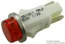 VCC (VISUAL Communications COMPANY) 1051QC1 Neon Indicator Non-Relampable 250 VAC Quick Connect Red 12.7 mm Round With Flat Top
