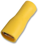 PRO Power STFDFD5-250 STFDFD5-250 Female Push On Crimp Terminal Yellow 20A 6.3mm 100 Pack