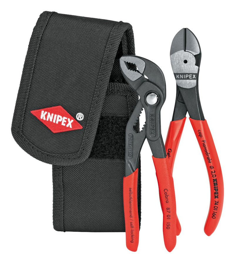 Knipex 00 20 72 V02 Plier Set Mini Diagonal Cutter Cobra Water Pump Pouch 3 Piece