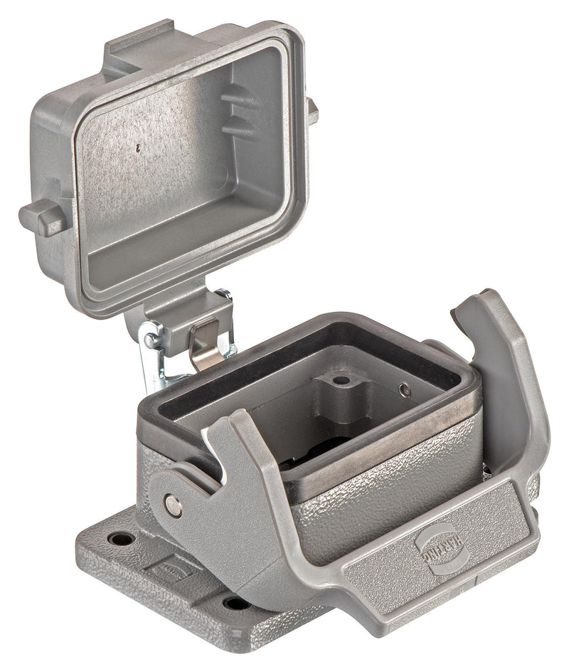 Harting 09300061306 Heavy Duty Connector Base Bulkhead Mount Aluminium Body 1 Lever 6B Han B Inserts