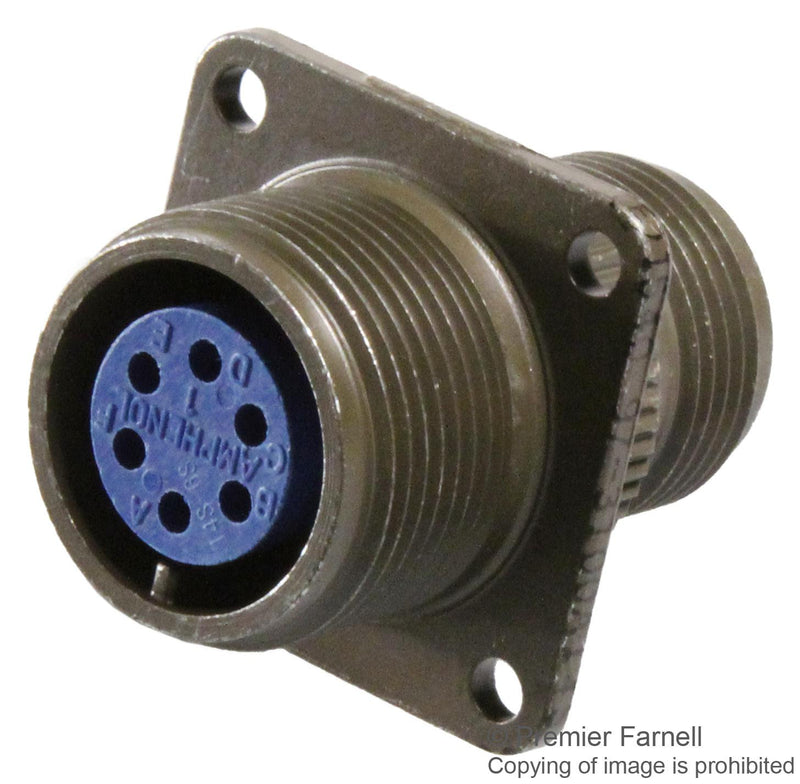 AMPHENOL INDUSTRIAL 97-3100A-18-1S CIRCULAR CONNECTOR RECEPTACLE, SIZE 18, 10 POSITION, WALL
