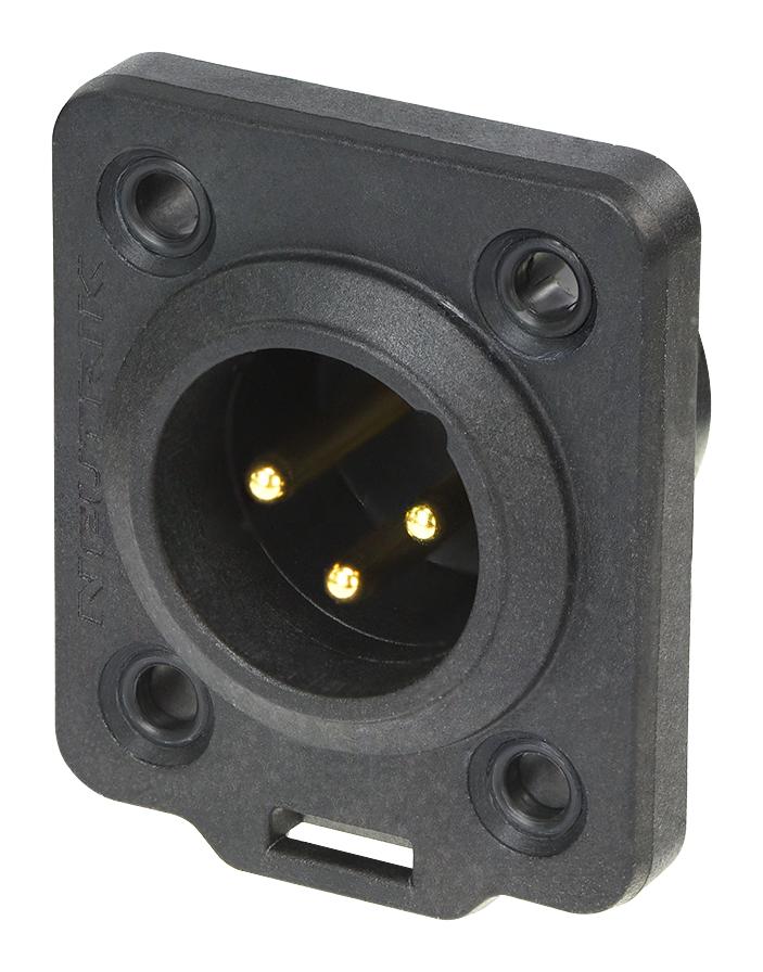 Neutrik NC3MDX-TOP XLR Connector 3 Contacts Plug Chassis Mount Gold Plated