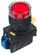 Idec YW1L-MF2E10QM3R Illuminated Pushbutton Switch YW Series SPST-NO Momentary Spring Return 240 V Red