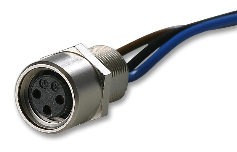 Binder 09-3412-00-03 Circular Connector 718 Series Panel Mount Receptacle 3 Contacts Solder Socket