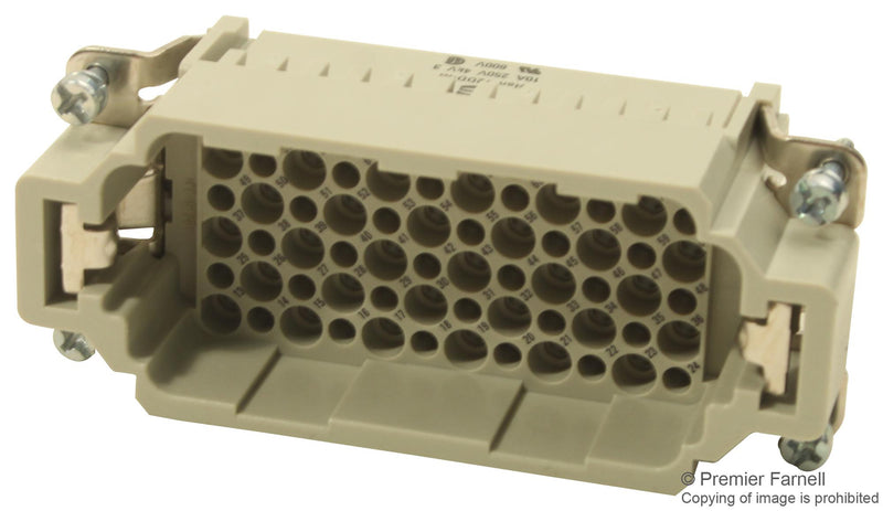 HARTING 09160723001 RECTANGULAR INSERT, PLUG, 72 POSITION