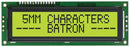 BATRON BTHQ22005VSS-STF-LED04 Alphanumeric LCD, 20 x 2, Black on Yellow / Green, 5V, Parallel, English, Japanese, Transflective