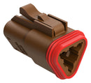 Amphenol SINE/TUCHEL AT06-3S-BRN Automotive Housing Plug 3POS 13A BRN