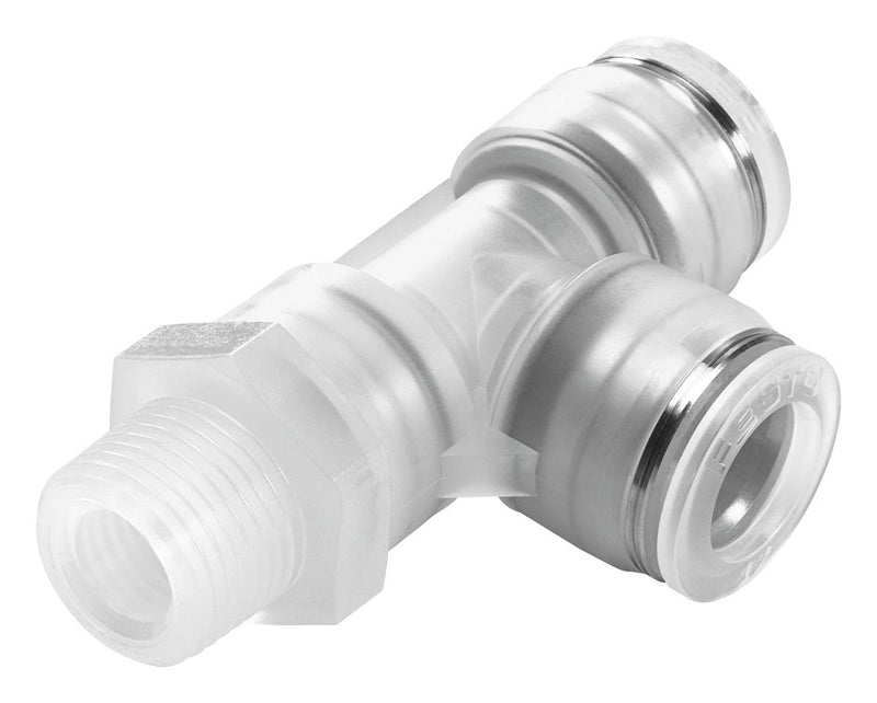 Festo NPQP-LQ-R14-Q8-FD-P10 Pneumatic Fitting Push-In L-Fitting R1/4 10 bar 8 mm PP (Polypropylene) Npqp