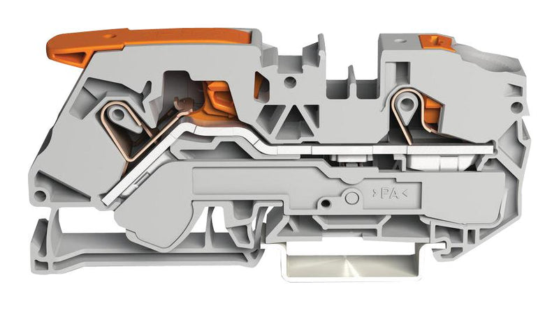 Wago 2116-5201 DIN Rail Mount Terminal Block 2 Ways 20 AWG 6 16 mm&sup2; Clamp 76 A