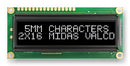 MIDAS MC21605G12W-VNMLWS Alphanumeric LCD, 16 x 2, White on Black, 5V, SPI, English, Japanese, Transmissive