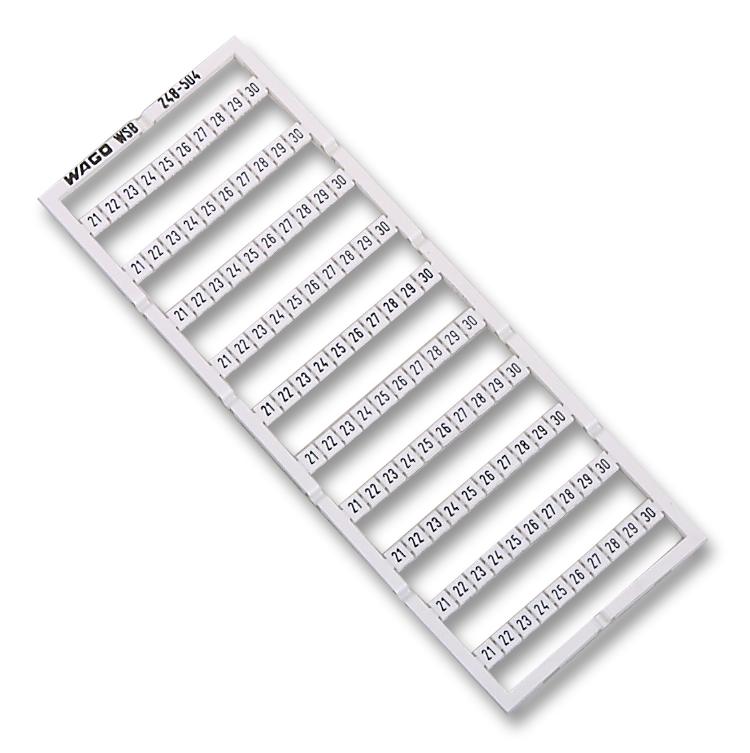 Wago 248-504. Marker Card Horizontal 21-30 White Identification Pack of 10