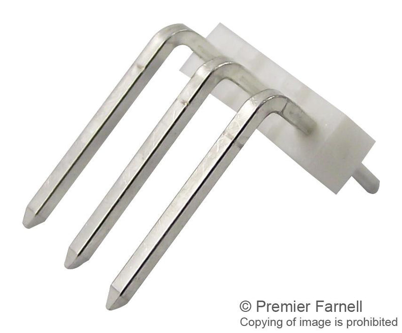 MOLEX 22-05-2031 KK 254 Wire-to-Board Header, Single Row, Right Angle, 3 Way, PA Polyamide Nylon, Tin (Sn) Plating