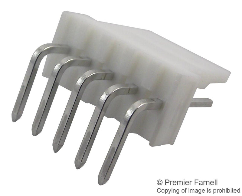 MOLEX 22-05-7058 Wire-To-Board Connector, Right Angle, 2.54 mm, 5 Contacts, Header, KK 7395 Series, Through Hole