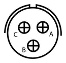 ITT Cannon CA3100E14S-7SB05-14 CA3100E14S-7SB05-14 Circular Connector CA-B Wall Mount Receptacle 3 Contacts Crimp Socket Reverse Bayonet 14S-7