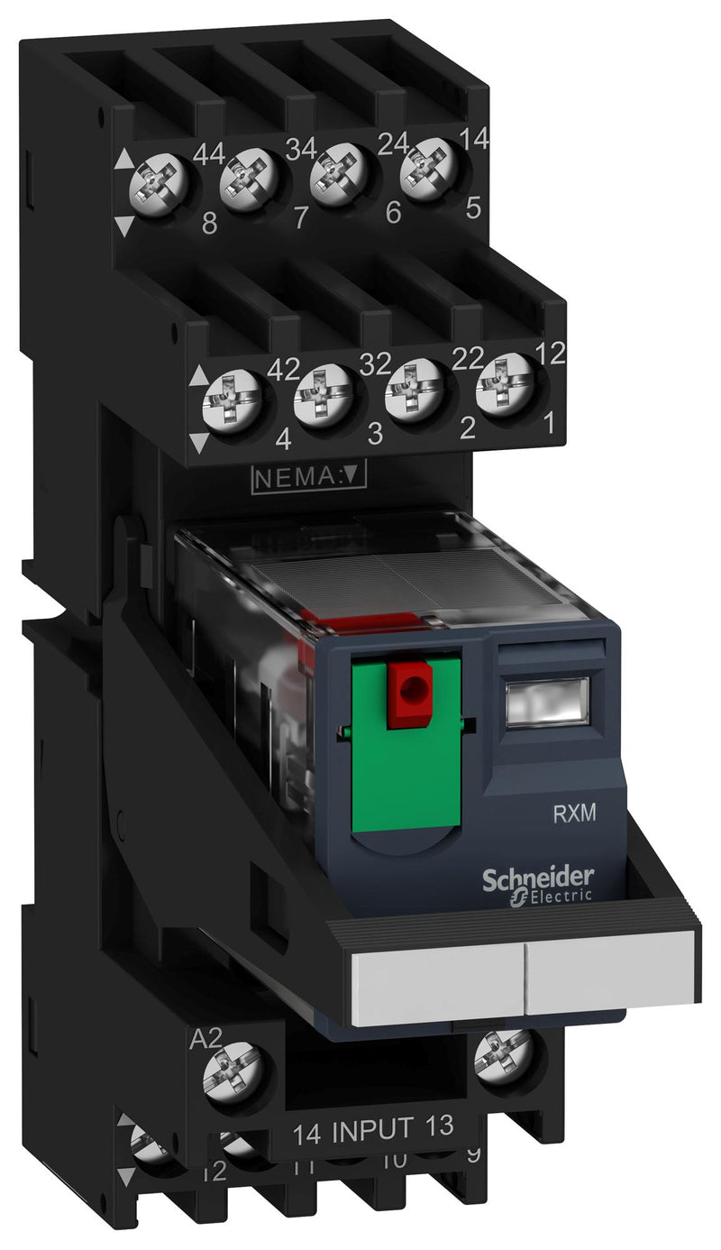 Schneider Electric RXM2AB2B7PVM Power Relay Dpdt 24VAC 10A Socket