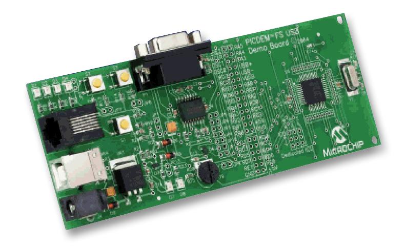 MICROCHIP DM163025-1 Development Kit, PIC18F45K50 Family of Flash MCU's, Full Speed USB 2.0 Interface, 20 MHz Crystal