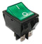 E-SWITCH R5BBLKGRNFF2 Switch Rocker Dpst 20A 125VAC Green