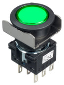 Idec LB6L-A1T64G Illuminated Pushbutton Switch Flush Silhouette LB Series Dpdt On-Off 24 V Green
