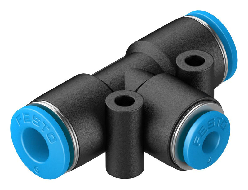 Festo QST-6-4 Pneumatic Fitting Push-In T-Fitting 14 bar 6 mm PBT (Polybutylene Terephthalate) QST