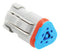 AMPHENOL SINE/TUCHEL AT06-3S-RJ120 PLUG HOUSING, 3POS, THERMOPLASTIC, GREY