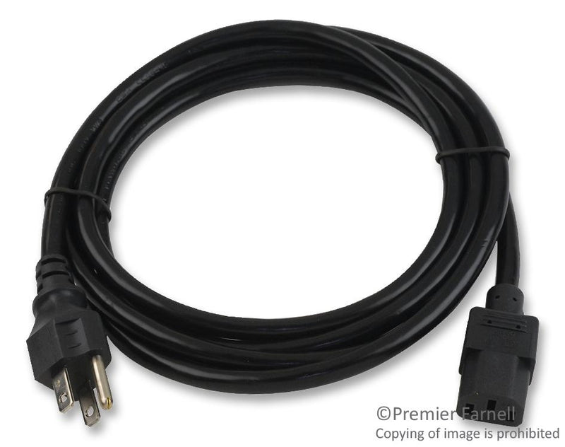 Multicomp SPC13262 Power Cord NEMA5-15P/IEC 7.5FT 13A Black