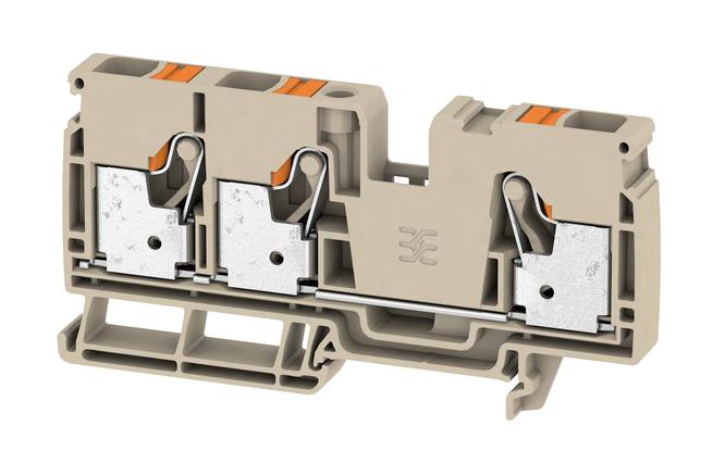 Weidmuller 2490520000 DIN Rail Mount Terminal Block 3 Ways 20 AWG 6 10 mm&sup2; Push In 57 A