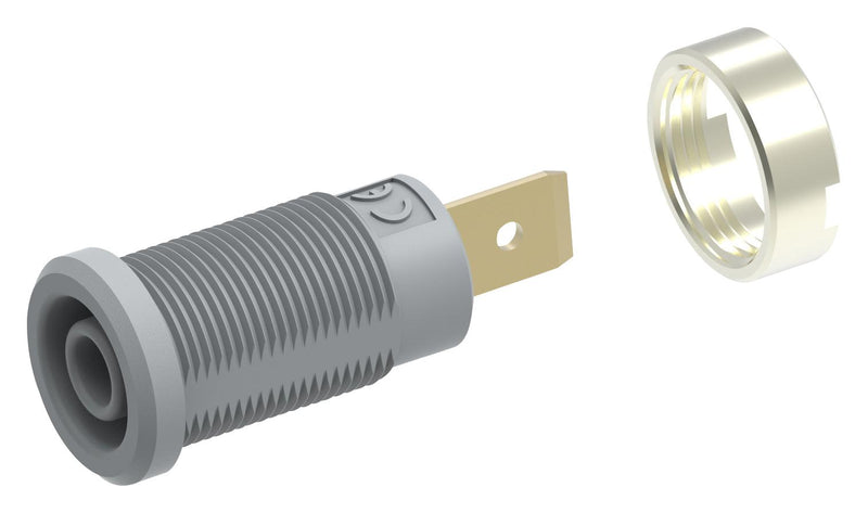 Tenma 72-14178 Banana Test Connector Jack Panel Mount 36 A 1 kV Gold Plated Contacts Grey