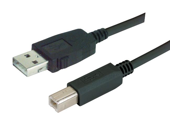 L-COM CAUALB-05M USB Cable Type A Plug to B 500 mm 19.7 " 2.0 Black New