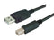 L-COM CAUALB-2M USB Cable Type A Plug to B 2 m 6.6 ft 2.0 Black New