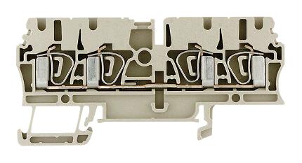 Weidmuller 1608570000 DIN Rail Mount Terminal Block 4 Ways 30 AWG 12 mm&sup2; Clamp 24 A