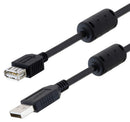 L-COM U2A00017-1M USB Cable Type A Plug to Receptacle 1 m 3.3 ft 2.0 Black New