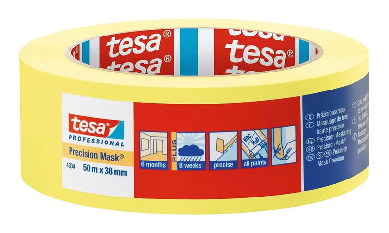 Tesa 04334-00001-00 04334-00001-00 Masking Tape Paper Yellow 50 m x 25 mm New