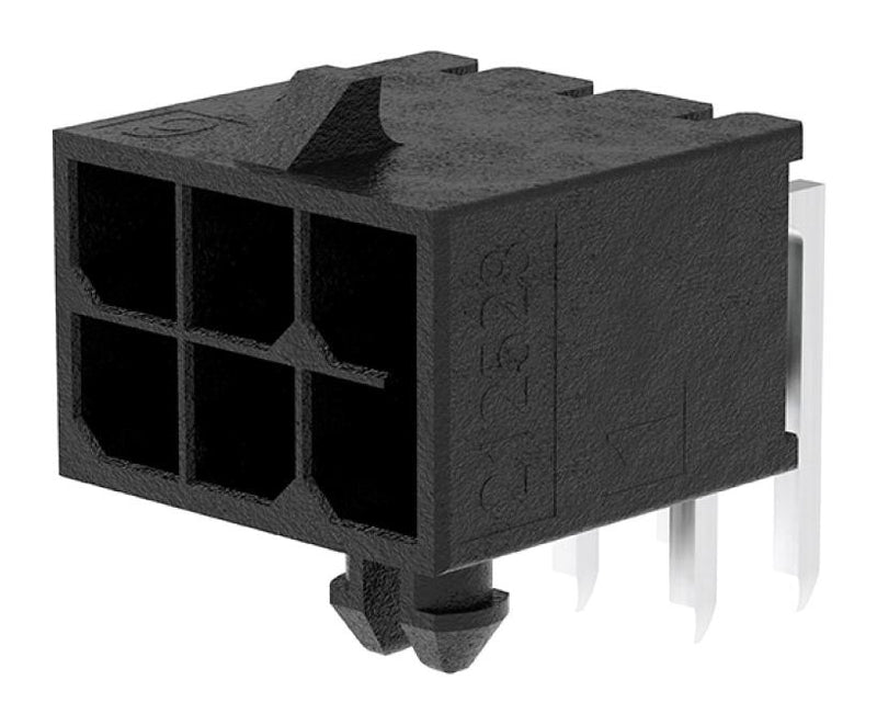 Molex 212528-0600 Pin Header Power Wire-to-Board 3 mm 2 Rows 6 Contacts Through Hole Right Angle